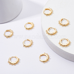 真鍮製のハギーフープピアス  ニッケルフリー  水平ループ付き  18KGP本金メッキ  18.5x16x2.5mm  穴：1mm  ピン：1mm  10個/箱&nbsp;KK-BC0006-25G-NF