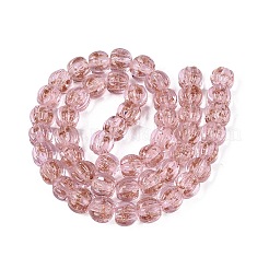 手作りゴールドパウダー入りランプワークビーズ  カボチャ  ピンク  8.5~9x7~8mm  穴：0.8~1mm&nbsp;LAMP-Q039-08A