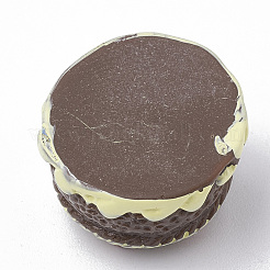 樹脂デコデンカボション  ケーキ  模造食品  ココナッツブラウン  17x11mm&nbsp;CRES-N008-08B