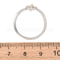 女性用真鍮マイクロパヴェキュービックジルコニアカフオープンリング  プラチナ  usサイズ7 1/4(17.5mm)&nbsp;RJEW-C168-02P