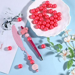 50Pcs Imitation Metal Style Round Silicone Beads&nbsp;SIL-SZ0001-78B