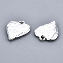 ラックメッキハンマー合金ペンダント  カドミウムフリー＆鉛フリー  ハート  銀  20x16x2mm  穴：2mm&nbsp;PALLOY-T077-98S-RS