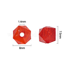 透明なアクリルビーズ  多面カット  キューブ  ミックスカラー  8x8x7.5mm  穴：1.4mm  300個/箱&nbsp;TACR-CJ0001-07