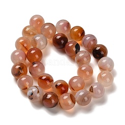 天然石瑪瑙ビーズ連売り  ラウンド  チョコレート  14mm  穴：1mm  約27個/連  14.88~15.35''（37.8~39センチメートル）&nbsp;G-G175-A02-01
