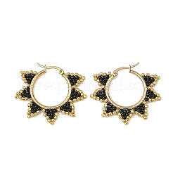 Glass Beaded Hoop Earrings&nbsp;EJEW-MZ00750