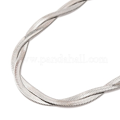 304ステンレススチールスネークチェーンネックレス  ステンレス鋼色  18.11インチ（46cm）&nbsp;NJEW-M075-02A-P