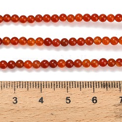 天然石カーネリアンビーズ連売り  ラウンド  染め＆加熱  3~3.5mm  穴：0.7mm  約135~139個/連  14.76''~14.96''（37.5~38センチメートル）&nbsp;G-Z116-A22-3mm