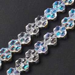 Transparent Electroplate Glass Beads Strands&nbsp;EGLA-E030-01M