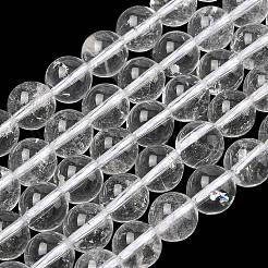 天然石クオーツクリスタルビーズ連売り  水晶  ラウンド  10mm  穴：0.8~1mm  約38個/連  14.65インチ（37.2cm）&nbsp;G-C265-A02-10mm