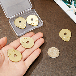 真鍮ハンドルワッシャー6個  ハードウェアアクセサリ  ゴールドカラー  33.5x28x2mm  穴：6mm&nbsp;KK-FH0008-35