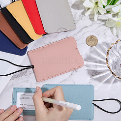 8Pcs 8 Colors PU Leather Pull Out Luggage Tag with Lanyard&nbsp;AJEW-CL0001-90