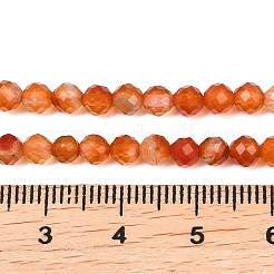 天然石フラワーアゲート瑪瑙ビーズ連売り  ラウンド  多面カット  染め＆加熱  4~4.5mm  穴：0.6mm  約98個/連  15.59''（39.6センチメートル）&nbsp;G-B175-D23-4mm