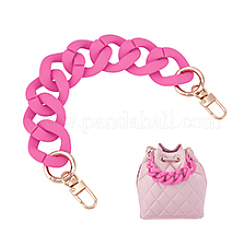 Rubberized Acrylic Cuban Link Chain Bag Chains&nbsp;FIND-WH0176-19B