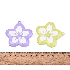 塗装合金ビッグペンダントをスプレー  花  カドミウムフリー＆ニッケルフリー＆鉛フリー  ミックスカラー  54.5x53.5x6mm  穴：3mm&nbsp;PALLOY-T092-81M