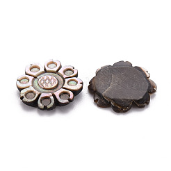 天然石ブラックリップシェルカボション  花  ブラック  18x2.5mm&nbsp;SSHEL-T014-25