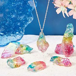 Electroplated Rough Raw Natural Quartz Beads&nbsp;G-NB0003-56
