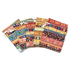 エスニックな布地ラッピングポーチ巾着袋  長方形  ミックスカラー  14x10cm&nbsp;ABAG-R006-10x14-01