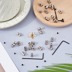 合金と真鍮のピンキーパーロック留め具  ラペルピンバック交換  レンチで  プラチナ  9x6mm&nbsp;TOOL-WH0059-082A-P