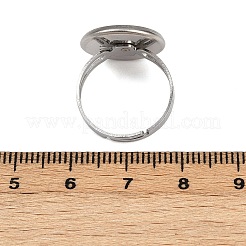 304ステンレススチールカフリング部品  ベゼルカップリングのセッティング  フラットラウンド  ステンレス鋼色  トレイ：16mm  14mm内径  リング：17mm&nbsp;STAS-D372-06P-05