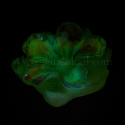 蓄光樹脂カボション  ABカラー  暗闇で光る花  きいろ  23.5x8mm&nbsp;RESI-E033-02A