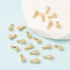 真鍮製チャーム  アジャスターチェーンドロップ  ティアドロップ  18KGP本金メッキ  8x4mm  穴：1mm&nbsp;X-KK-T032-043G