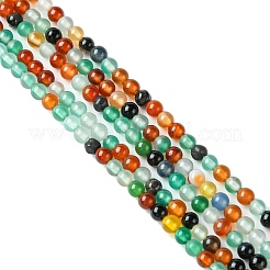 天然石瑪瑙ラウンドビーズ連売り  染め  3mm  穴：0.8mm  約126個/連  15インチ&nbsp;G-A130-3mm-K03