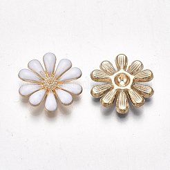 合金エナメルカボション  花  ゴールドカラー  ミックスカラー  18x3.5mm&nbsp;X-PALLOY-T066-10
