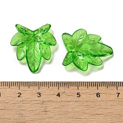 クリアアクリルパーツ  葉  芝生の緑  27x24x1.2mm  穴：2mm  781個/ 500g&nbsp;OACR-E039-69D