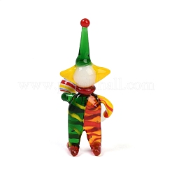 Handmade Lampwork Clown Display Decorations&nbsp;LAMP-Q005-12A