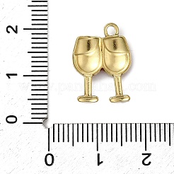 304ステンレススチールエナメルペンダント  ワイングラス  イオンプレーティング（ip）  18KGP本金メッキ  16.5x12.5x2.5mm  穴：1.6mm&nbsp;STAS-I355-02G