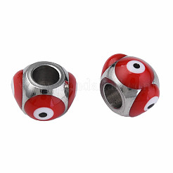 201 Stainless Steel Enamel Beads&nbsp;STAS-N087-59-01P