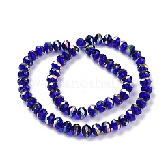 Transparent Electroplate Glass Beads Strands&nbsp;GLAA-F122-04E