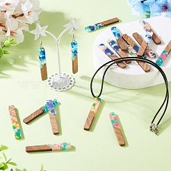 16Pcs 8 Colors  Resin and Walnut Pendants&nbsp;FIND-TA0006-43