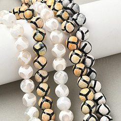 Tibetan Style Turtle Back Pattern dZi Beads Strands&nbsp;G-G036-10mm