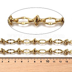 イオンプレーティング（IP）304ステンレス鋼のノットと楕円形のリンクチェーン  溶接されていない  18KGP本金メッキ  14x7.5x14mm&nbsp;CHS-S012-05G