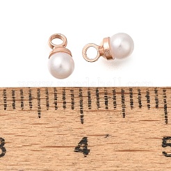 Brass ABS Imitation Pearl Pendants&nbsp;KK-B121-01RG