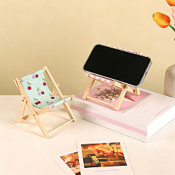 4Pcs 4 Colors Polyester & Wood Mini Chair Shape Cell Phone Stand&nbsp;AJEW-CP0012-32A
