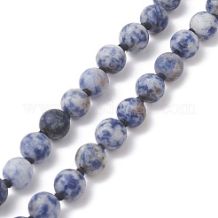 Natural Blue Spot Jasper & Wood Buddhist Necklace&nbsp;NJEW-JN04306