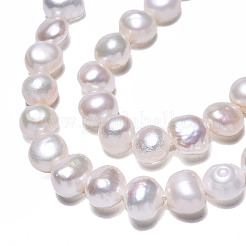 天然養殖淡水パールビーズ連売り  研磨両側  貝殻色  6~7.5x5~6x3.5~6mm  穴：0.6mm  約29個/連  6.89~7.09インチ（17.5~18cm）&nbsp;PEAR-N014-05H