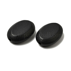 天然シマウッドビーズ  染め  オーバル  ブラック  26.5x18x8mm  穴：2.5mm&nbsp;WOOD-A026-17A