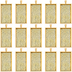 合金ペンダントカボションセッティング 20 個  プレーンエッジベゼルカップ  カドミウムフリー＆鉛フリー  長方形  アンティーク黄金  59x28.4x4.8mm  穴：8x4mm  トレイ：47x24mm&nbsp;FIND-SP0004-32