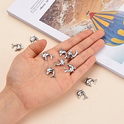 変色しにくいドルフィン 304 ステンレス ペンダント  ステンレス鋼色  21x16x4mm  穴：1mm&nbsp;STAS-I045-29