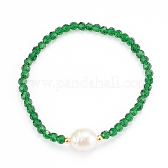 Faceted Round Glass Beaded Stretch Bracelets&nbsp;BJEW-JB05986