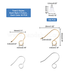 120Pcs 4 Style 316 Stainless Steel French Earring Hooks&nbsp;STAS-DC0009-02