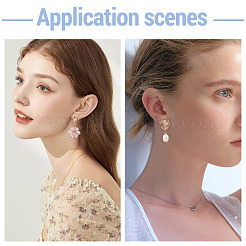 8Pcs 4 Styles Brass with Clear Cubic Zirconia Stud Earring Findings&nbsp;KK-TA0002-61