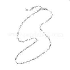 304ステンレススチール楕円リンクチェーンネックレス  変色しない  ステンレス鋼色  15.55インチ（39.5cm）&nbsp;NJEW-JN05729