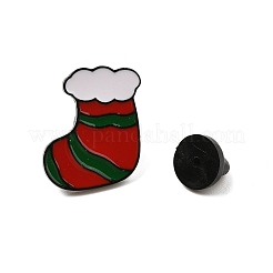クリスマステーマの亜鉛合金エナメルピン バックパック 服用ブローチ  クリスマスソックス  23x20.5mm&nbsp;JEWE-R003-01EB-08