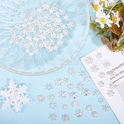 90Pcs 9 Styles Zinc Alloy Snowflake Cabochon&nbsp;MRMJ-ME0001-05