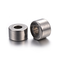 変色しにくい304ステンレススチールスペーサービーズ  フラットラウンド  ステンレス鋼色  6x4mm  穴：2.5mm&nbsp;STAS-P223-14P