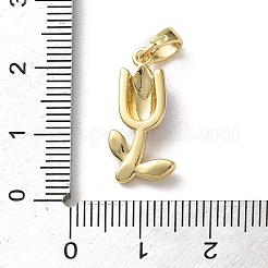真鍮製エナメルペンダント  花  ゴールドカラー  ライラック  19.5x10x3.5mm  穴：4.5x2.5mm&nbsp;KK-P320-06G-01